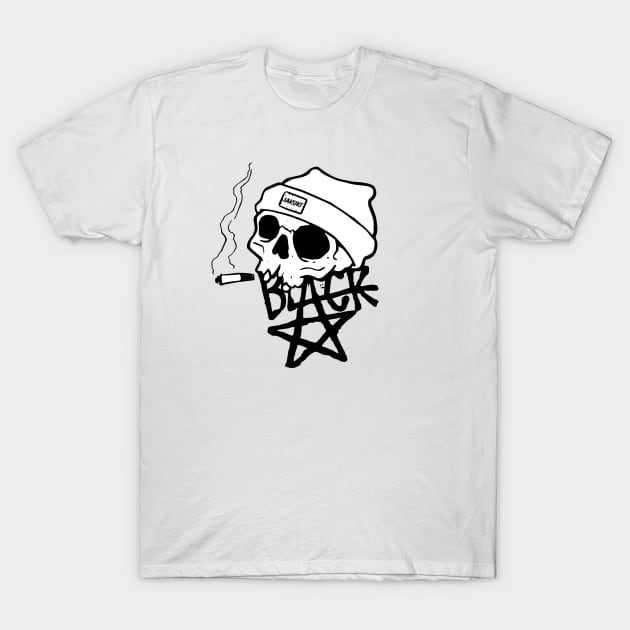 Smoke Skull Black T-Shirt by IAKUKI